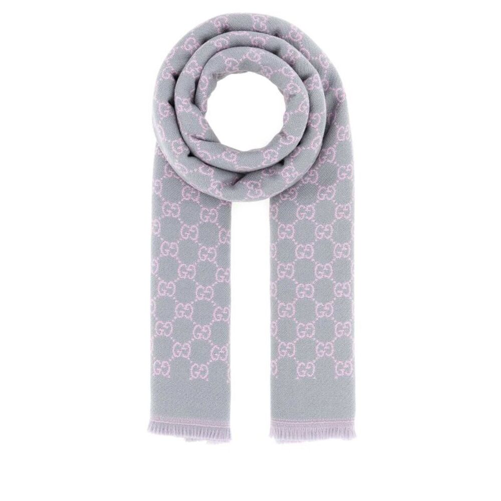 Gucci Women Embroidered Wool Blend Scarf